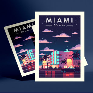 Cartão Postal Miami Vintage