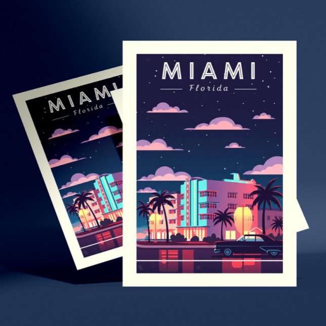Cartão Postal Miami Vintage (Criador carregado)