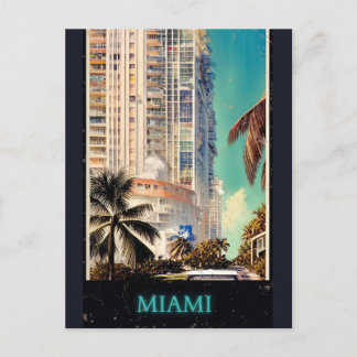 Cartão Postal Miami vintage poster 