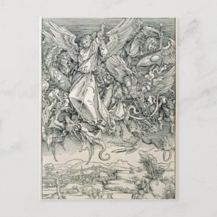 Cartão Postal Michael Battling com o Dragão