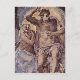 Cartão Postal Michelangelo Buonarroti Das J?ngste Gericht, Fresk