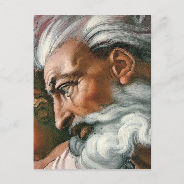 Cartão Postal Michelangelo Criação Adam Deus Arte (Frente)
