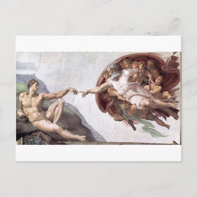 Cartão Postal Michelangelo original pinta na capela sistina Roma (Frente)