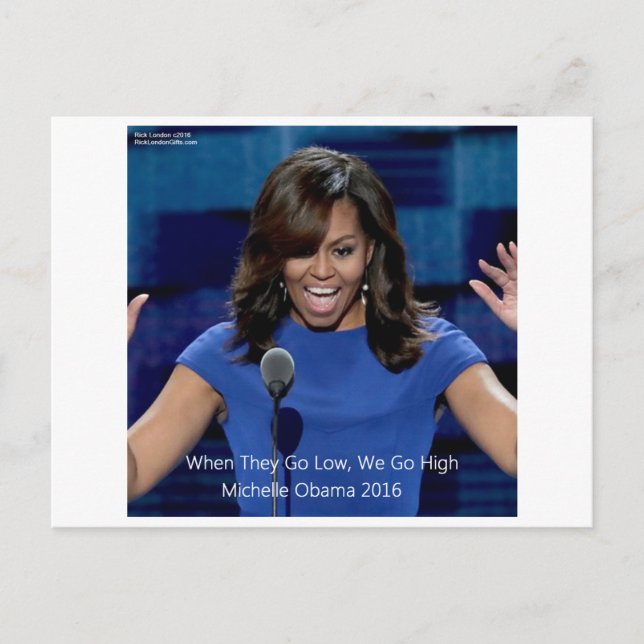 Cartão Postal Michelle Obama Coletivo "Vamos Alto" (Frente)