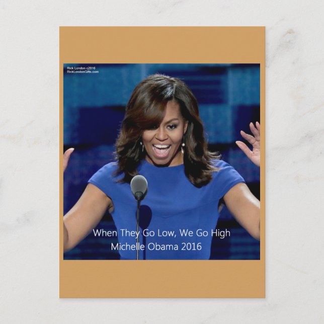 Cartão Postal Michelle Obama Coletivo "Vamos Alto" (Frente)
