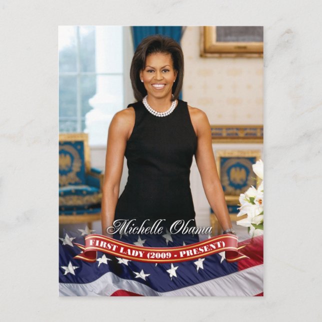 Cartão Postal Michelle Obama, Primeira-dama dos EUA (Frente)