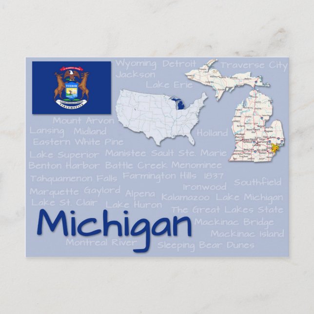 Cartão postal "Michigan" (Frente)