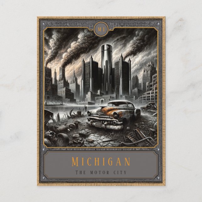 Cartão Postal Michigan | Cartão-postal de arte gótica (Frente)