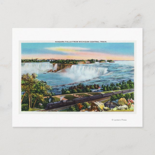 Cartão Postal Michigan Central Train View of Niagara Falls (Frente)