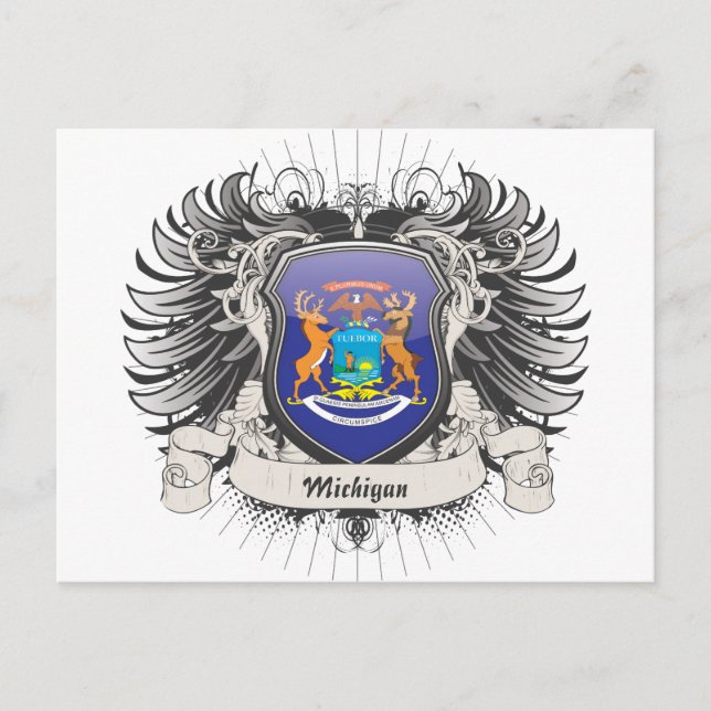 Cartão Postal Michigan Crest (Frente)