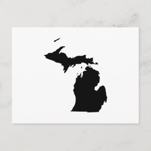 Cartão Postal Michigan em Preto e Branco
