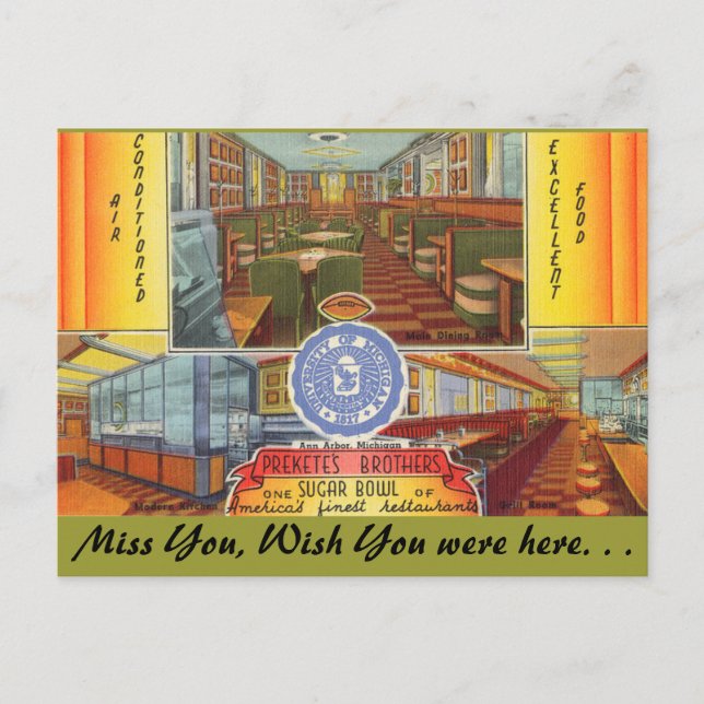 Cartão Postal Michigan, Irmãos Prekete. Sugar Bowl (Frente)