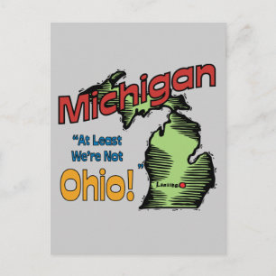 Cartão Postal Michigan MI US Motto ~ Pelo menos não somos Ohio