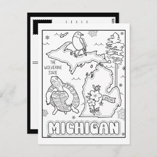 Cartão Postal michigan pinte colagem