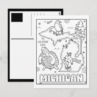 Cartão Postal michigan pinte-me colagem