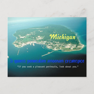 Cartão Postal Michigan State Motto Postcard