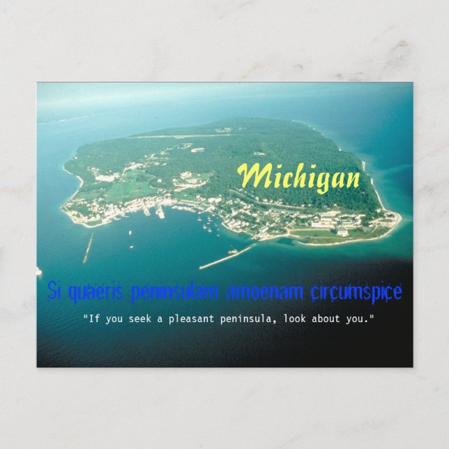 Cartão Postal Michigan State Motto Postcard (Frente)