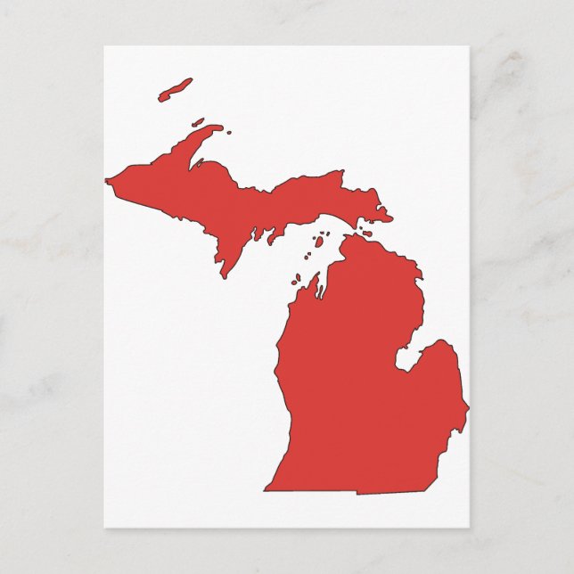 Cartão Postal Michigan: Um Estado RED (Frente)