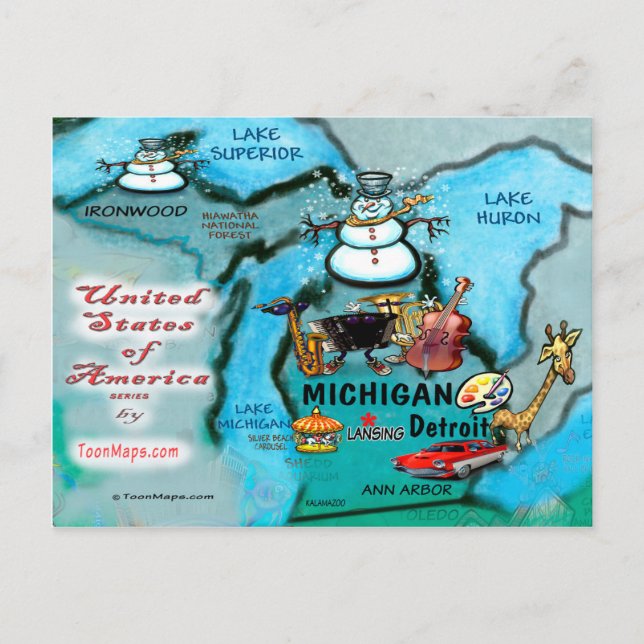 Cartão Postal Michigan USA Card (Frente)