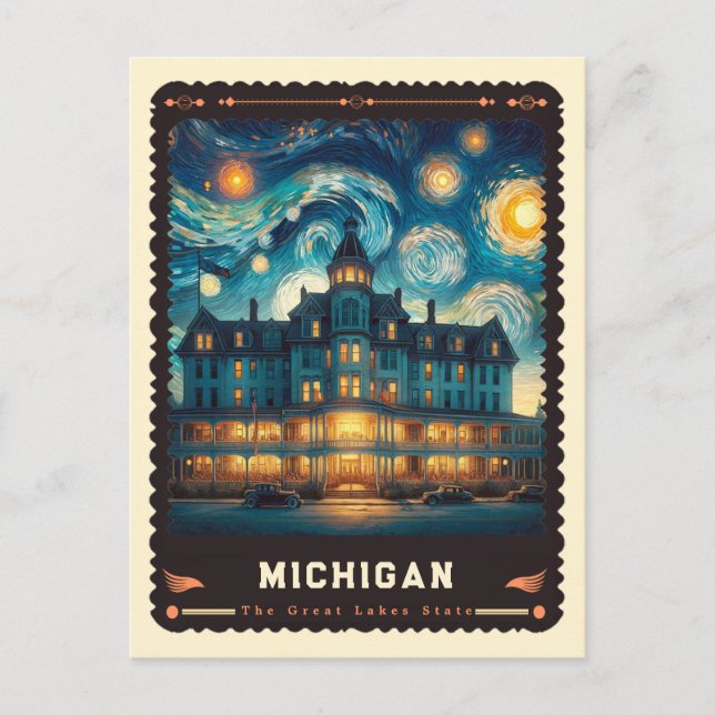 Cartão Postal Michigan | Vincent Van Gogh inspirado (Frente)