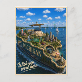 Cartão Postal Michigan | Wish You Were Here | Série Estado
