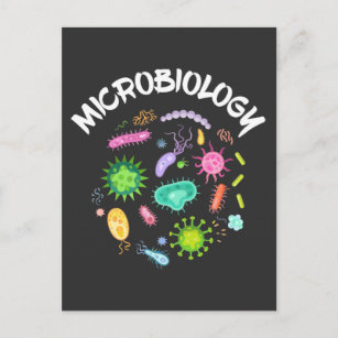 Cartão Postal Microscópio Bactérias Cientista Microbiológica