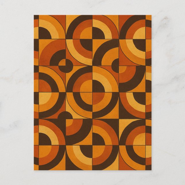 Cartão Postal Mid Century Modern Geometric Abstract Pattern (Frente)