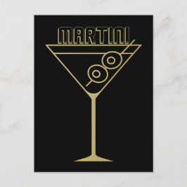 Cartão Postal Mid Century Modern Gold 2 Olive Martini