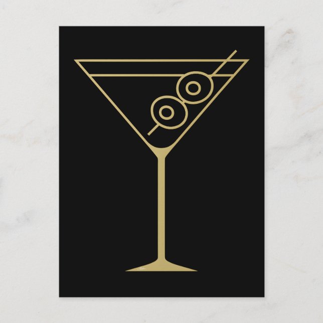Cartão Postal Mid Century Modern Gold 2 Olive Martini (Frente)