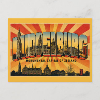 Cartão Postal Middelburg Países Baixos Capital da Zelândia Arte