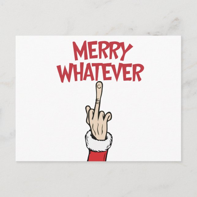 Cartão Postal Middle Finger Merry Whatever (Frente)