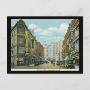 Cartão Postal Middle Street, Portland, Maine 1932 Vintage