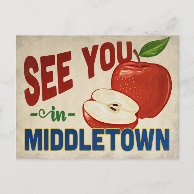 Cartão Postal Middletown Ohio Apple - Viagens vintage (Frente)