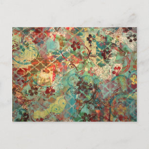 Cartão Postal Mídia mista pintada design
