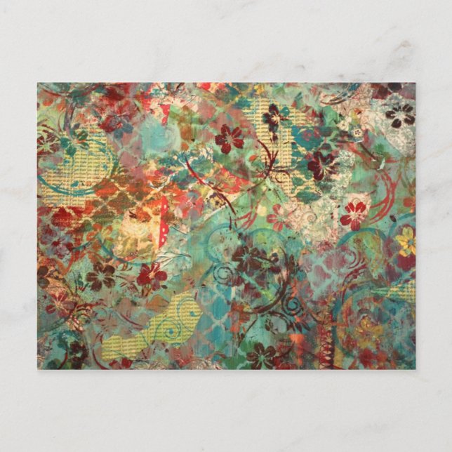 Cartão Postal Mídia mista pintada design (Frente)