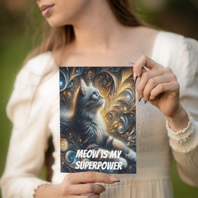 Cartão Postal Midnight Feline Elegance (Criador carregado)