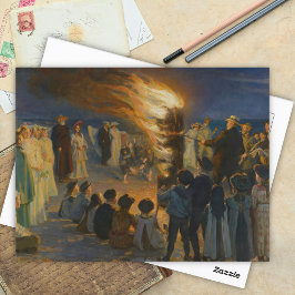 Cartão Postal MidSummer Eve Bonfire on Skagen Beach, P.S.Krøyer