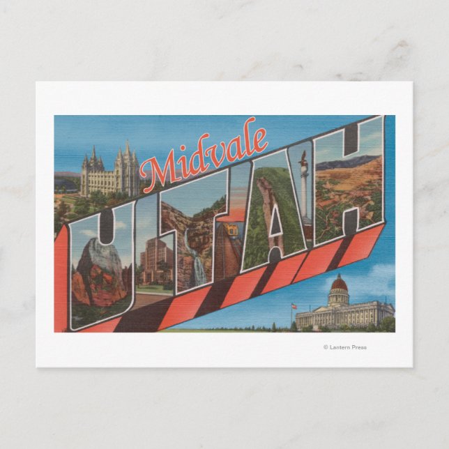 Cartão Postal Midvale, UtahLarge - Letra ScenesMidvale, UT (Frente)
