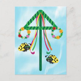 Cartão Postal Midverão Ladybug Maypole