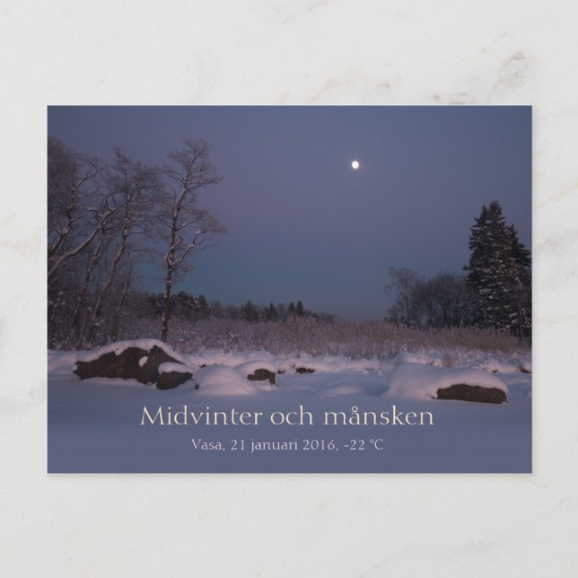 Cartão Postal Midvinter och månsken Vasa Vaasa Finlândia CC0827 (Frente)