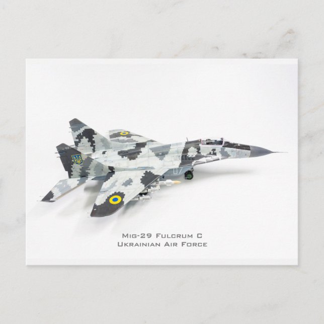 Cartão Postal Mig-29 Fulcrum C, Força Aérea da Ucrânia (Frente)