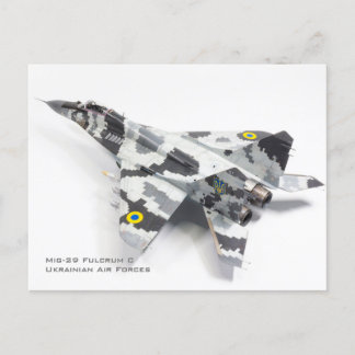 Cartão Postal Mig-29 Fulcrum C Forças Aéreas Ucranianas