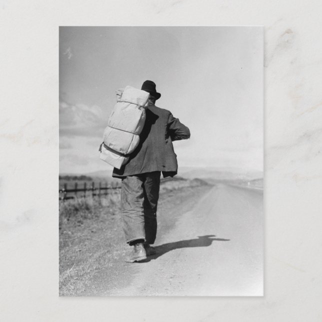 Cartão Postal Migrant Walking - 1935 (Frente)