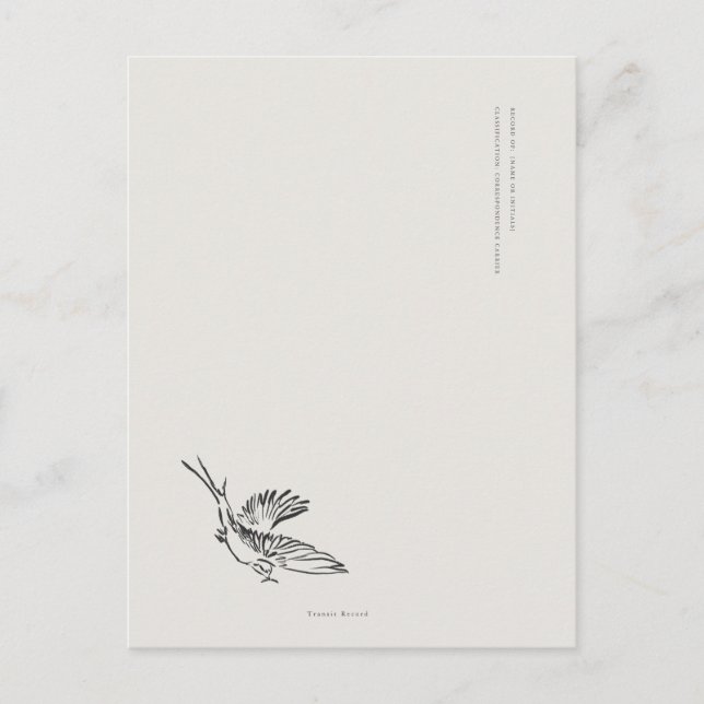 Cartão Postal Migratory Swallow- Naturalist Menagerie Archive  (Frente)