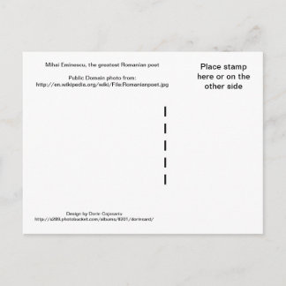 Cartão Postal Mihai Eminescu, o maior poeta romeno