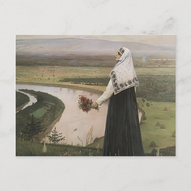 Cartão Postal Mikhail Nesterov- Nas montanhas (Frente)