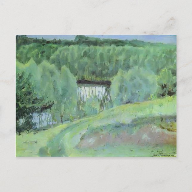 Cartão Postal Mikhail Nesterov- Pond (Frente)