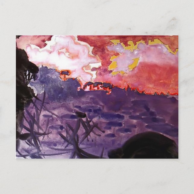 Cartão Postal Mikhail Vrubel - Paisagem fantástica (Frente)