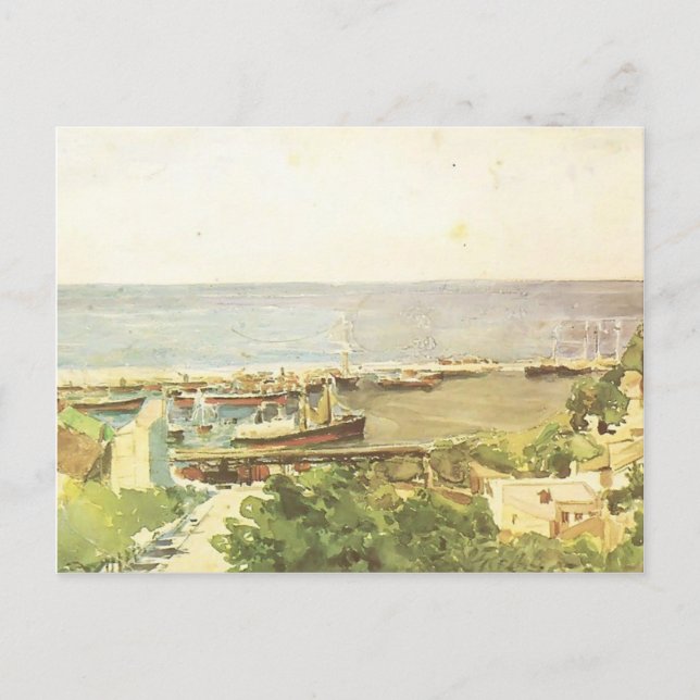 Cartão Postal Mikhail Vrubel - porto de Odessa (Frente)