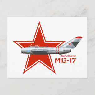 Cartão Postal Mikoyan Guervich MiG-17